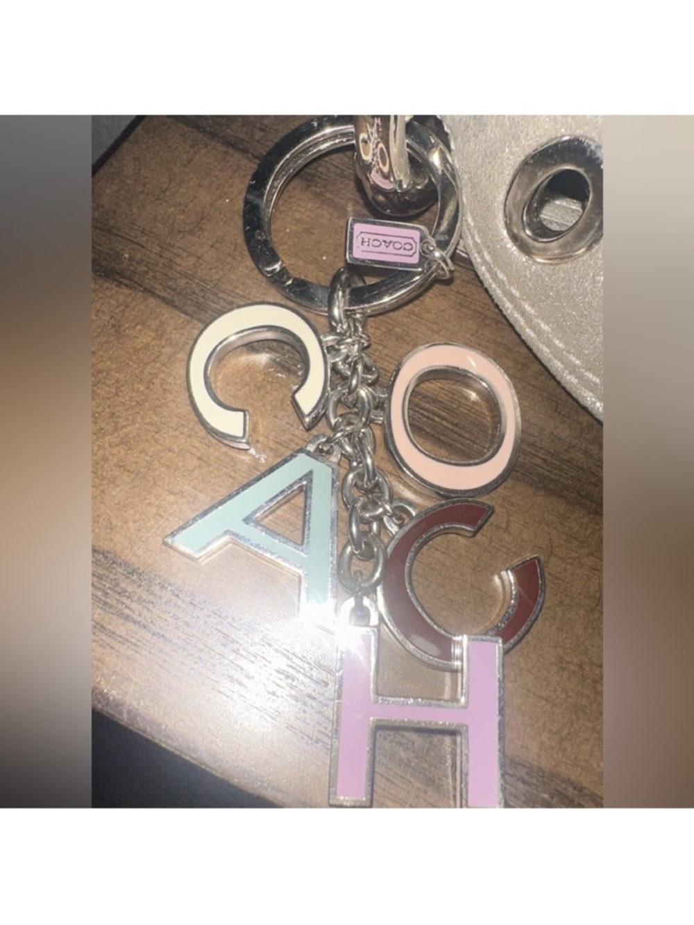 Coach Pastel Multi-Letter Charm Keyring/ Bag Charm
